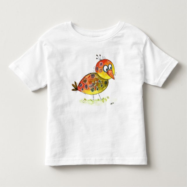 Niedlicher Whimsischer Gelbvogel-T - Shirt (Vorderseite)