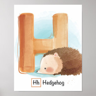  Niedlicher Whimsischer Igel Alphabet Poster