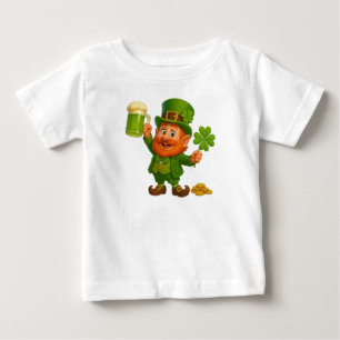 Niedlicher/whimsischer Leprechaun St. Patrick's Da Baby T-shirt