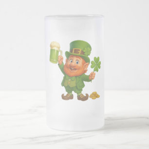 Niedlicher/whimsischer Leprechaun St. Patrick's Da Mattglas Bierglas