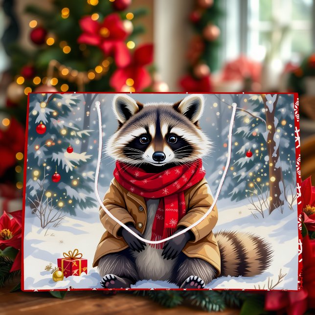 Niedlicher Whimsischer Raccoon Große Geschenktüte (Von Creator hochgeladen)