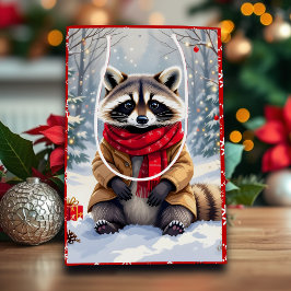 Niedlicher Whimsischer Raccoon Mittlere Geschenktüte
