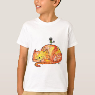 Niedlicher Whimsischer Schlaf Katze T - Shirt