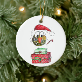 Niedlicher Whimsischer Weihnachtsbird Keramik Ornament