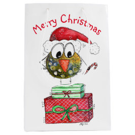 Niedlicher Whimsischer Weihnachtsbird Mittlere Geschenktüte