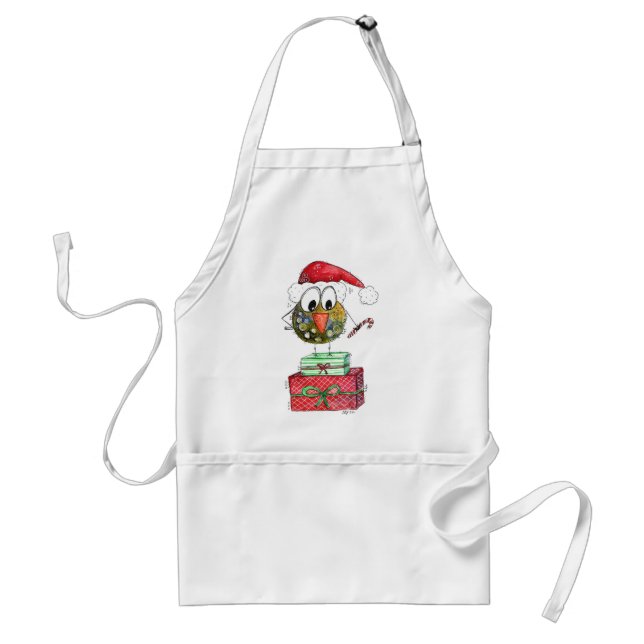 Niedlicher Whimsischer Weihnachtsbird Schürze (Vorne)