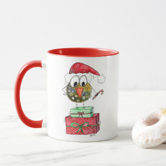Niedlicher Whimsischer Weihnachtsbird Tasse