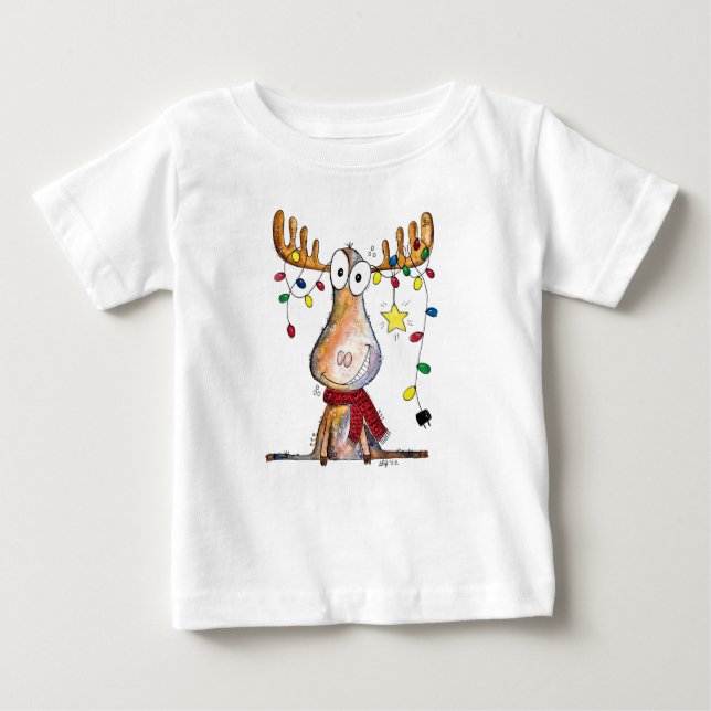 Niedlicher Whimsischer Weihnachtsschlamm Baby T-shirt (Vorderseite)
