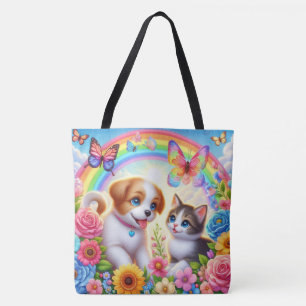 Niedlicher/whimsischer Welpe/Kätzchen Regenbogen