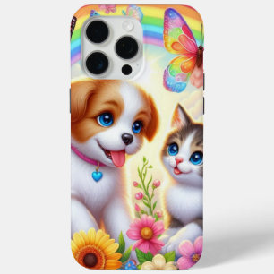 Niedlicher/whimsischer Welpe/Kätzchen Regenbogen Case-Mate iPhone Hülle