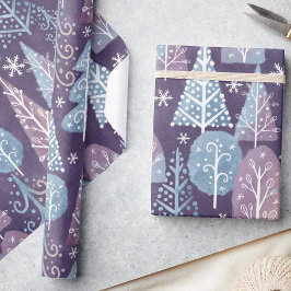 Niedlicher Whimsischer Winterwald, Weihnachten Geschenkpapier
