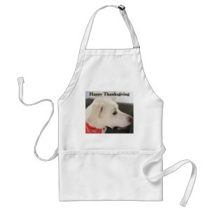 Niedlicher White Labrador Mix Dog Erntedank Schürze