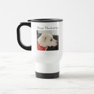 Niedlicher White Labrador Mix Puppy Dog Erntedank Reisebecher