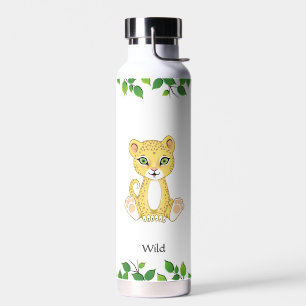 Niedlicher Wild Baby Leopard auf White Trinkflasche