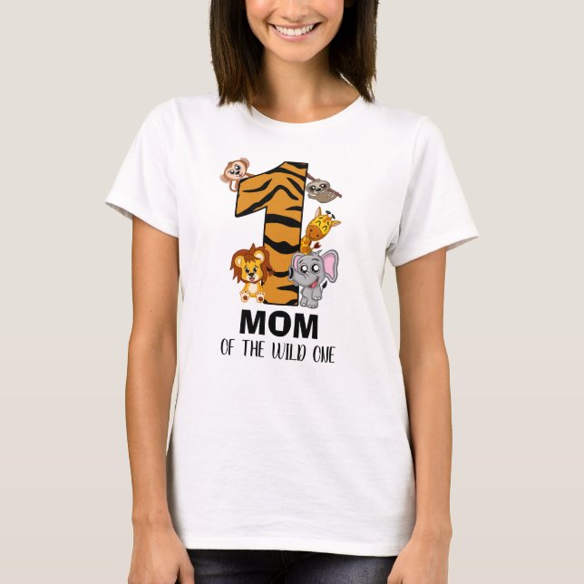 Niedlicher Wild One Jungle Animal Safari Zoo Mama  T-Shirt (Vorderseite)