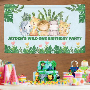 Niedlicher Wild One Jungle Safari Banner