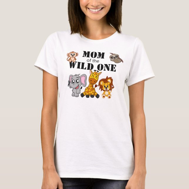 Niedlicher Wild One Jungle Safari Tierpark Mama T-Shirt (Vorderseite)