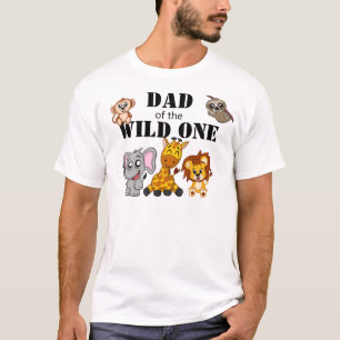 Niedlicher Wild One Jungle Safari Vater T-Shirt