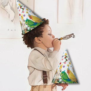 Niedlicher Wild One Tropical Parrots & Confetti Ge Partyhütchen