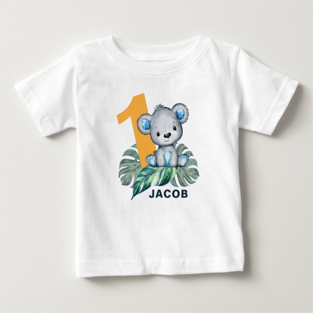 Niedlicher Wilder Bär Wilder Wasserfarbe erster Ge Baby T-shirt (Vorderseite)