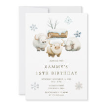 Niedlicher Winter arktische Kuh Geburtstag