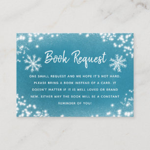 Niedlicher Winter Baby Shooter Blue Book Request Begleitkarte