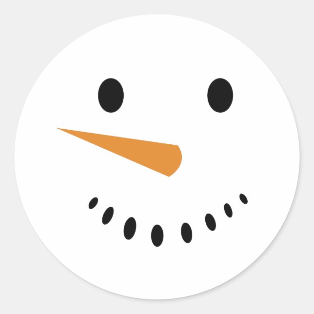 Niedlicher Winter Holiday Snowman Face Sticker (Vorderseite)