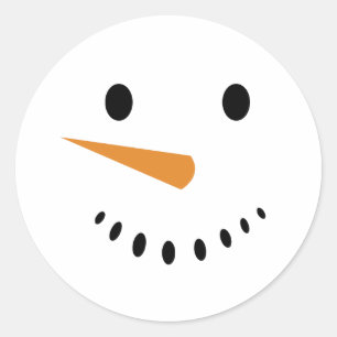 Niedlicher Winter Holiday Snowman Face Sticker