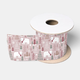 Niedlicher Winter Weihnachten Eisbär Schneeflocken Satinband
