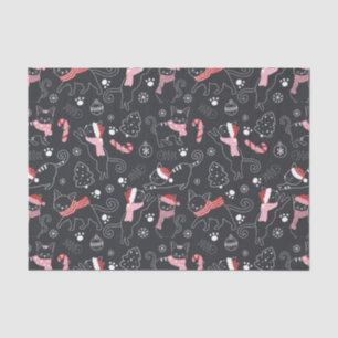 Niedlicher Winter Weihnachts-Katzenmuster Seidenpapier