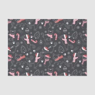 Niedlicher Winter Weihnachts-Katzenmuster Seidenpapier