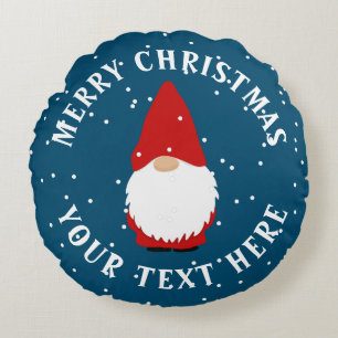 Niedlicher Winter Weihnachtsgnom Rundkissen Rundes Kissen