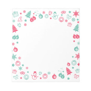 Niedlicher Winter Weihnachtsrahmen Notizblock