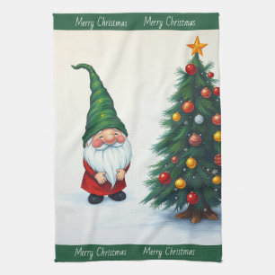 Niedlicher Winter Whimsischer Skandinavier Gnome Geschirrtuch