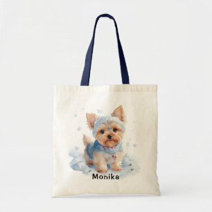 Niedlicher Winter Yorkshire Terrier Dog personalis Tragetasche