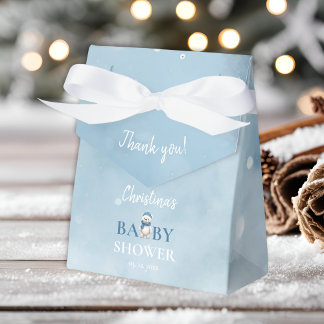 Niedlicher Winterbär Blue Baby Dusche Vielen Dank Geschenkschachtel