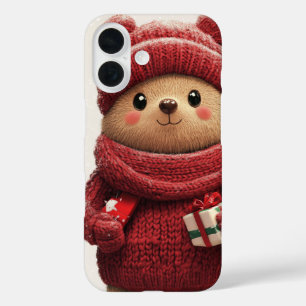 Niedlicher Winterbär Weihnachten iPhone 16 Hülle