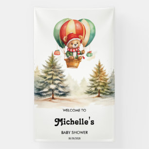 Niedlicher Winterbärenwald Tiere Kinderdusche Banner