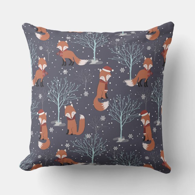Niedlicher Winterfuchs Kissen (Vorderseite)