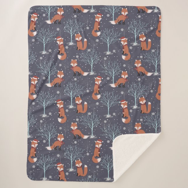 Niedlicher Winterfuchs Sherpadecke (Vorderseite)