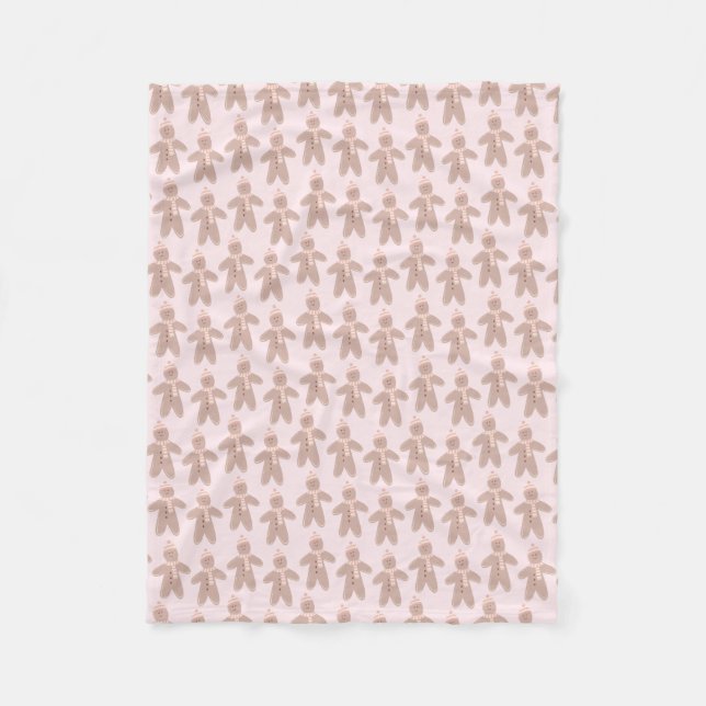 Niedlicher Wintergingerbrot Mann Weihnachten Fleecedecke (Vorderseite)