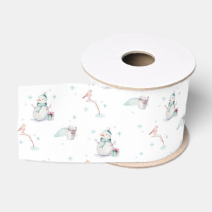 Niedlicher Wintermärchenland Snowman Ripsband