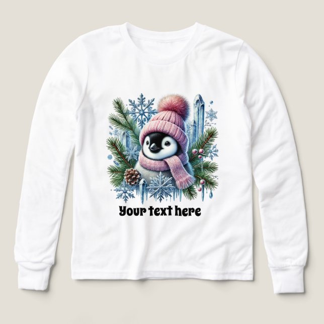 Niedlicher Winterpinguin für Mädchen (Design Vorderseite)