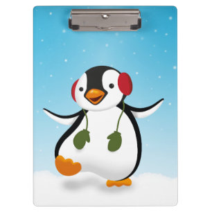 Niedlicher Winterpinguin Klemmbrett