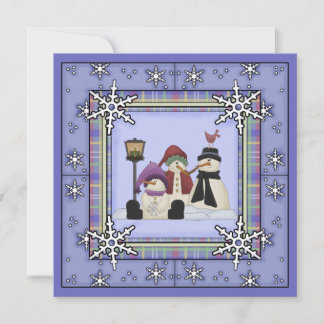 Niedlicher Winterschneemann Einladung zum Geburtst