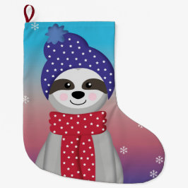 Niedlicher WinterSloth Großer Weihnachtsstrumpf
