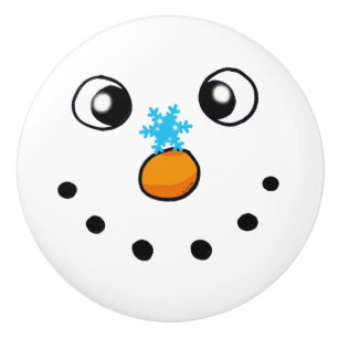 niedlicher Wintersnowman und -schneeflocke - Keramikknauf