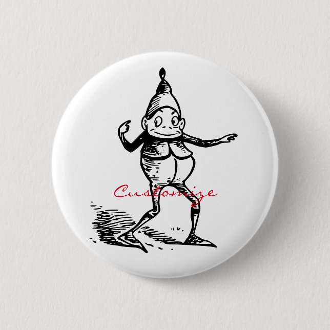 Niedlicher Winterurlaub Elf Gnome Thunder_Cove Button (Vorderseite)
