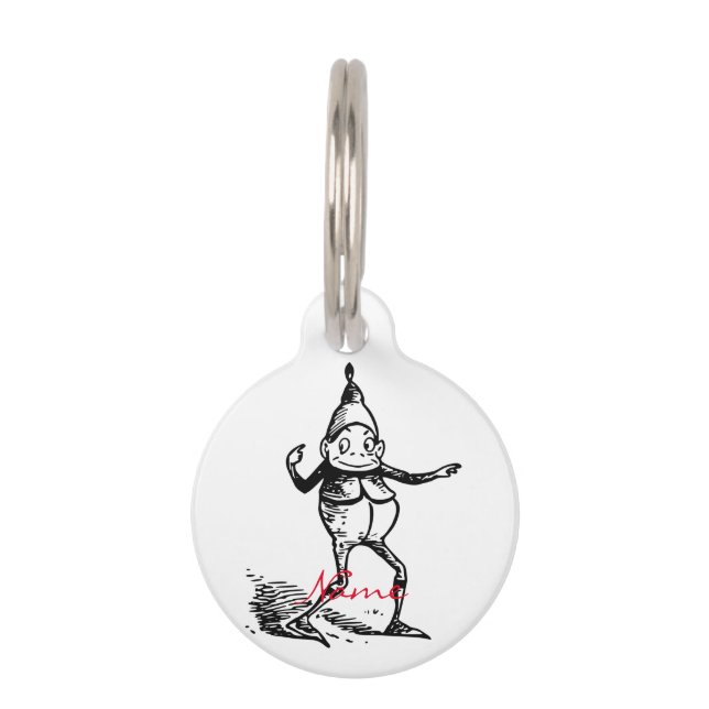 Niedlicher Winterurlaub Elf Thunder_Cove Haustiermarke (Rückseite)