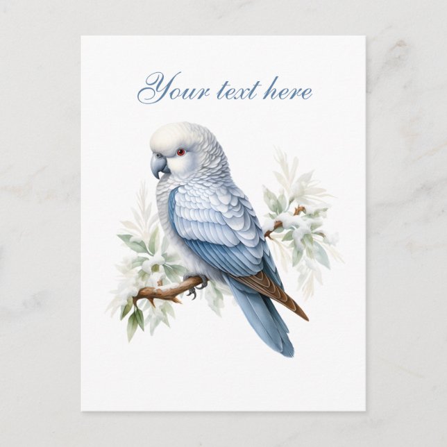 Niedlicher Wintervogel fügt Text hinzu Postkarte (Vorderseite)